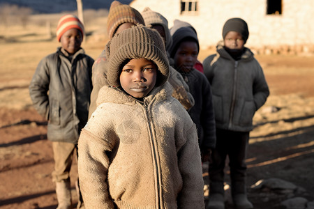 非洲乡村里的孩子图片