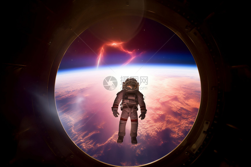 太空中漂浮的宇航员图片