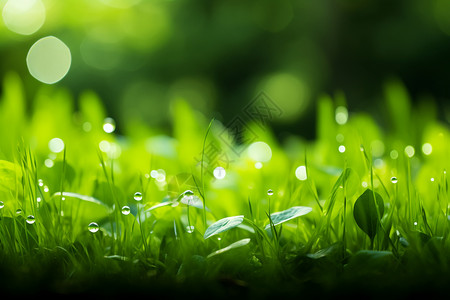 雨后鲜嫩的小草背景图片