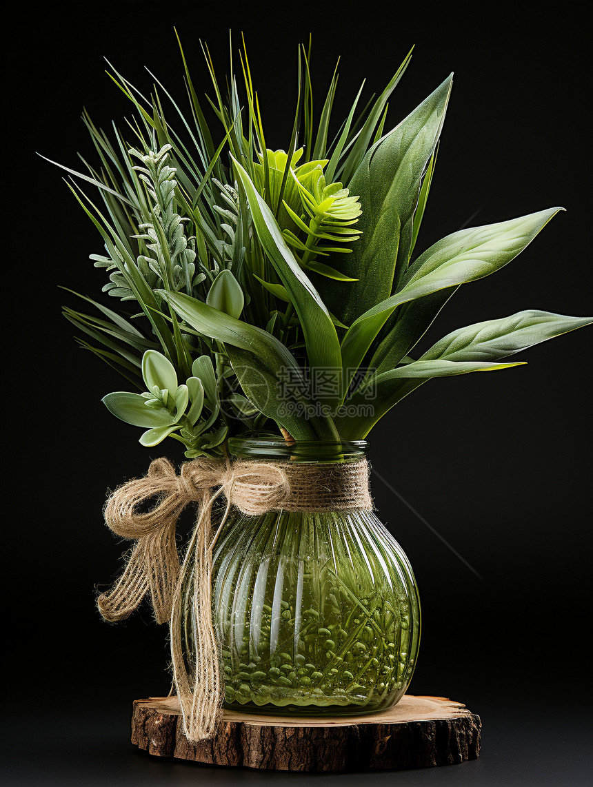 绿色植物装饰品图片