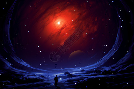 红色宇宙背景图片