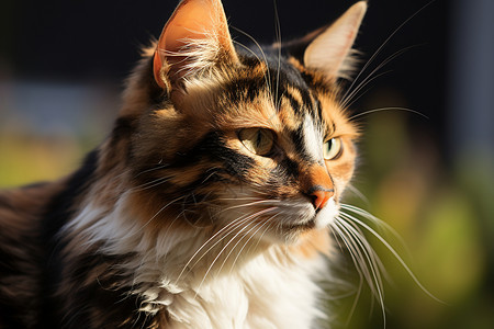 长斑长痘一只长须猫背景