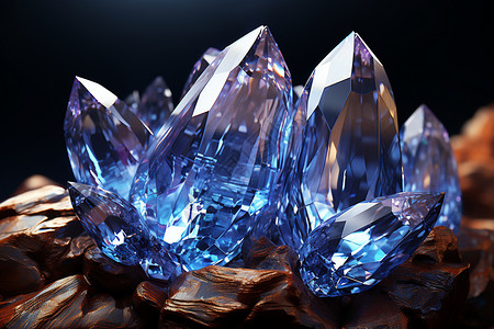 尖锐蓝色钻石之堆背景