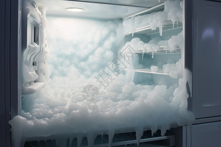 结冰的冰箱图片