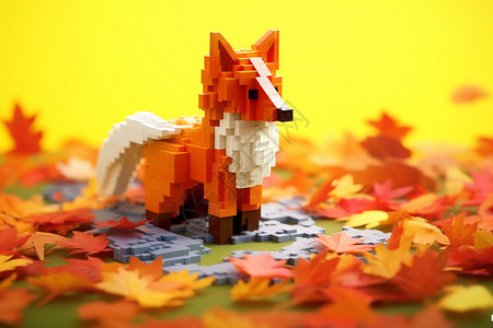 秋天的狐狸背景图片