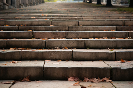秋天公园的一侧台阶背景