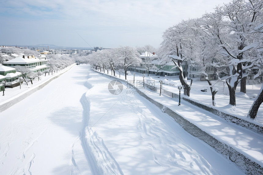 白雪街景图片