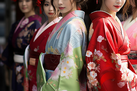 女士腰带日本传统女子背景