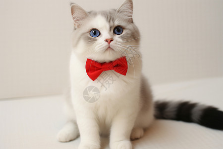 猫咪佩戴领结图片