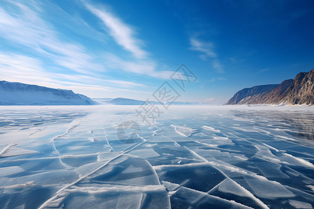 冬季冰冻的贝加尔湖图片