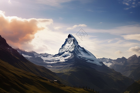 雪山之巅的阿尔卑斯山景观图片