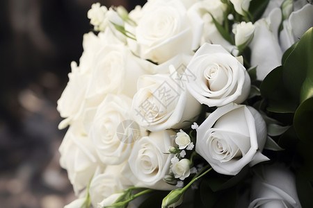 美丽浪漫的白色玫瑰花朵图片