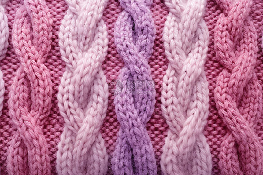 粉色系纺织毛衣细节图片