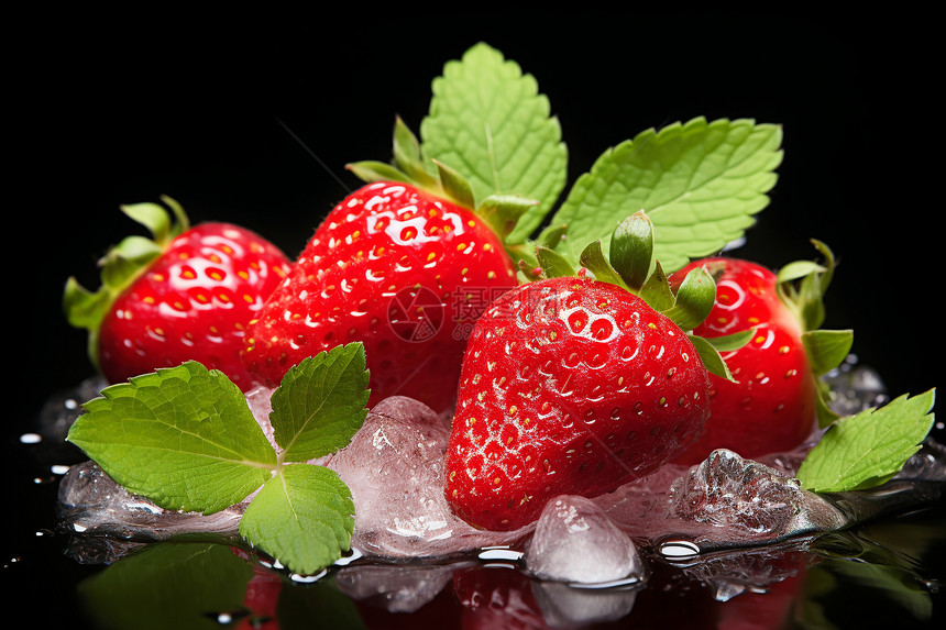 新鲜的红草莓图片