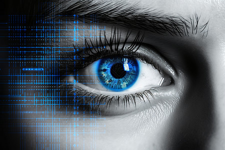 科技派的蓝色眼球设计图片
