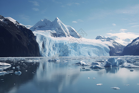 全球气温变暖全球变暖导致的融化冰川背景