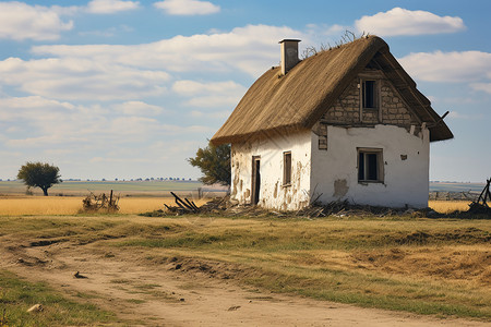 乡村孤独的小屋图片