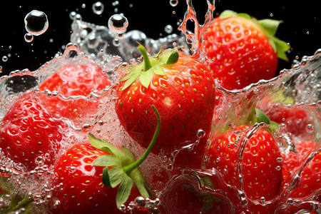 清洗的草莓水果图片