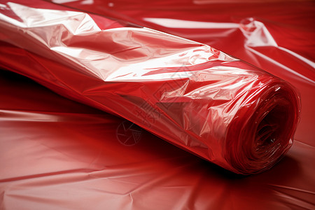 塑料材质的红色包装薄膜背景图片