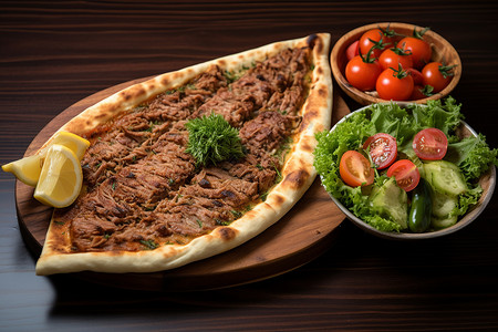 美味传统的土耳其皮塔高清图片