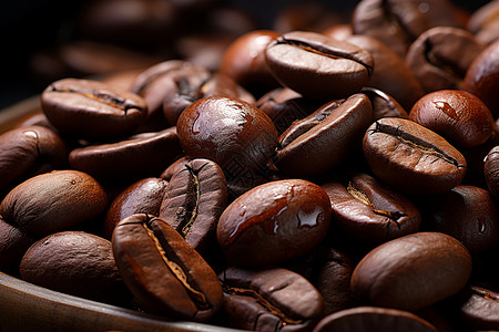 健康浓香的咖啡豆图片