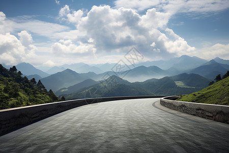 山脉中的交通道路图片