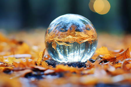 枫叶透明素材透明的图案玻璃球设计图片