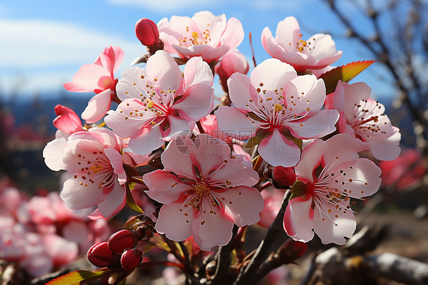 盛开的苹果树花图片