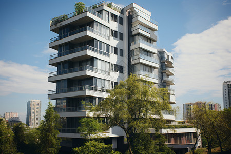 挑高公寓现代的公寓建筑设计图片