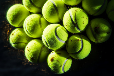 一堆运动网球背景图片