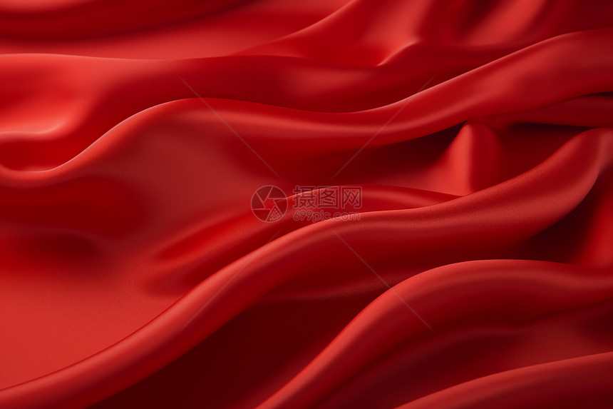 红色波浪纹丝绸图片