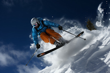 雪板越野滑雪运动背景