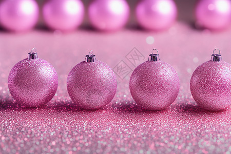 粉色圣诞装饰物图片