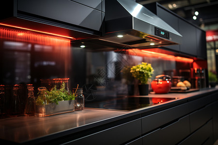家庭厨房中的光影空间图片