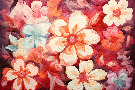 漂亮的花卉纺织物背景图片