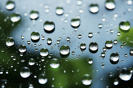 雨滴落水珠滴落在窗户上背景