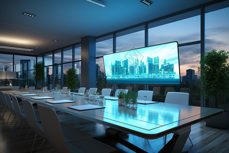现代科技会议空间背景图片