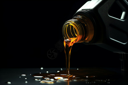 一瓶机油倒在地上背景图片