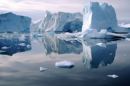 海面上漂浮的冰山背景图片
