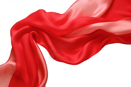 红色飞扬丝绸迎风飞扬的红丝绸背景