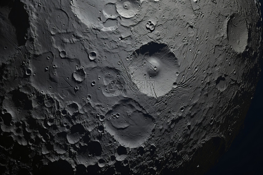 月球表面的坑洞图片