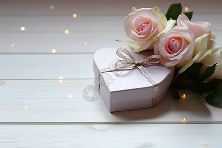 粉色玫瑰浪漫礼盒背景图片