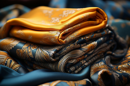麦穗装饰图案华丽的丝质围巾背景