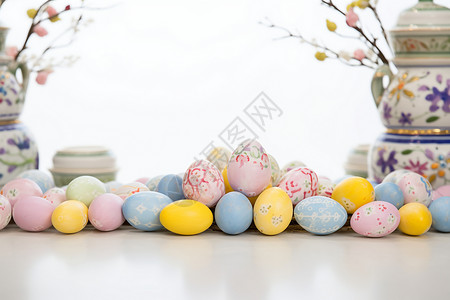手工绘制的复活节彩蛋背景图片