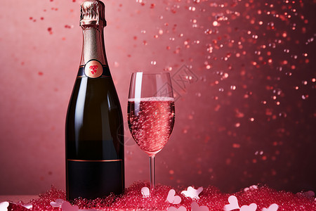 浪漫奢华的香槟起泡酒背景图片