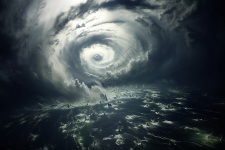 台风城市飓风席卷城市设计图片