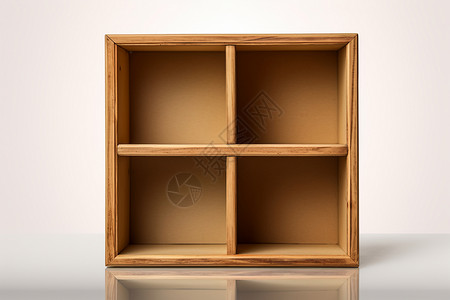 方形背景棕色的木质方形书架背景