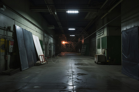 废弃的地下室仓库图片