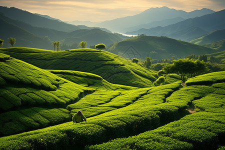 山坡上的茶园图片