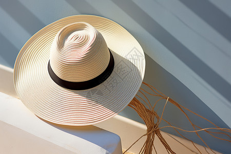 编织背景夏季时尚的海边度假帽背景